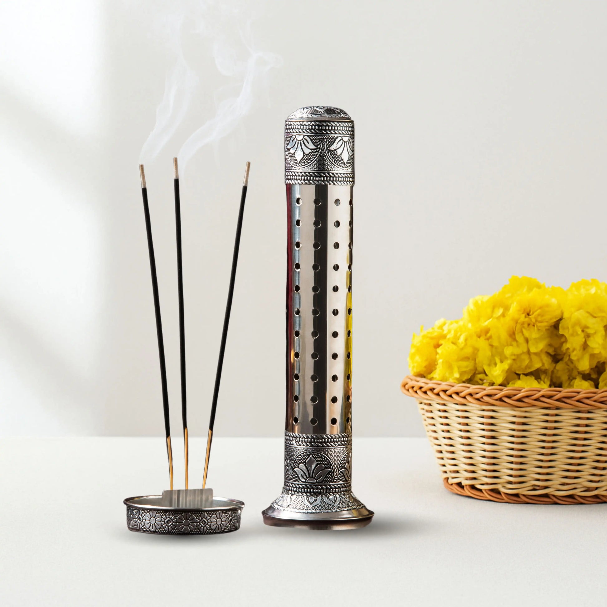 Incense Stick Holder Handmade Stainless Steel | Agarbatti Stand for Pooja & Gifts