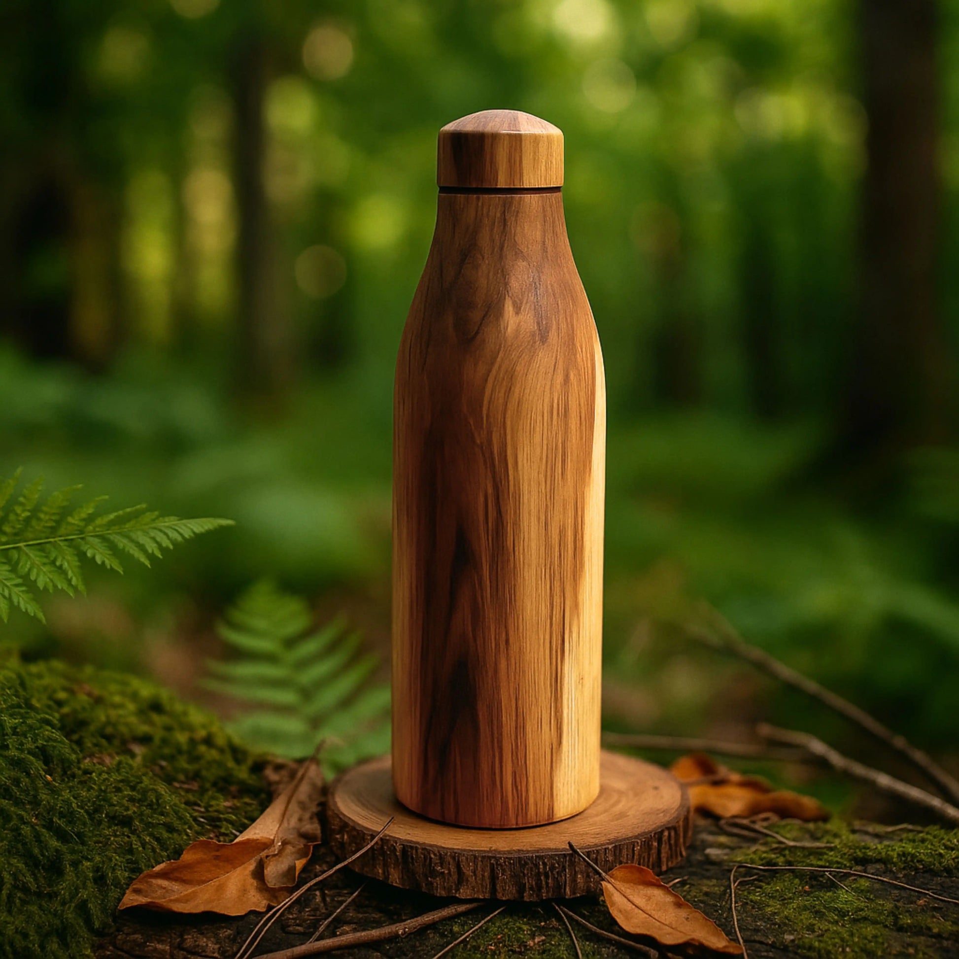Wooden Copper Water Bottle 500ml | Pure Copper Bottle for Office & Gym Use