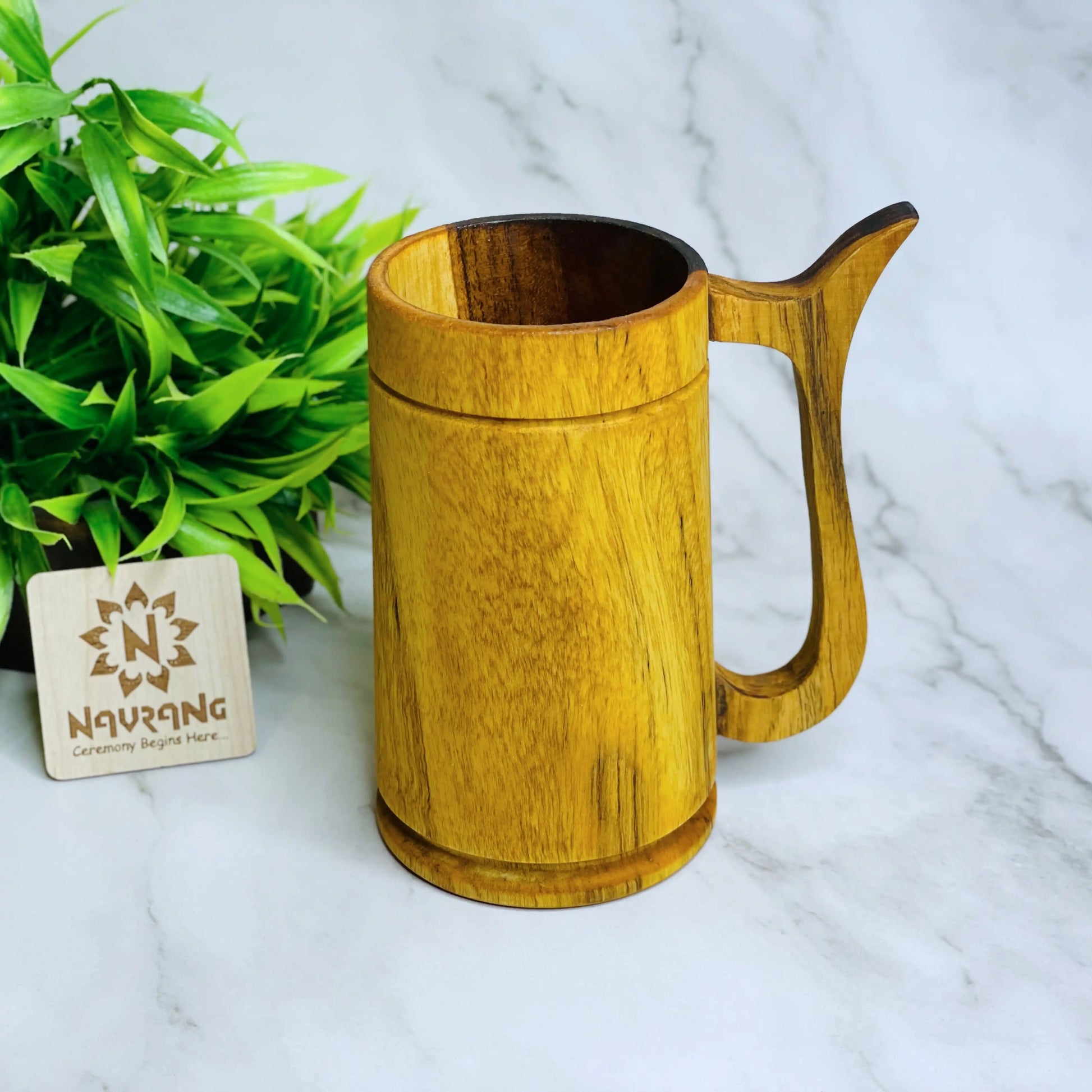 Wooden Mug 500ml | Handcrafted Teak Wood Coffee & Beer Mug for Home & Travel