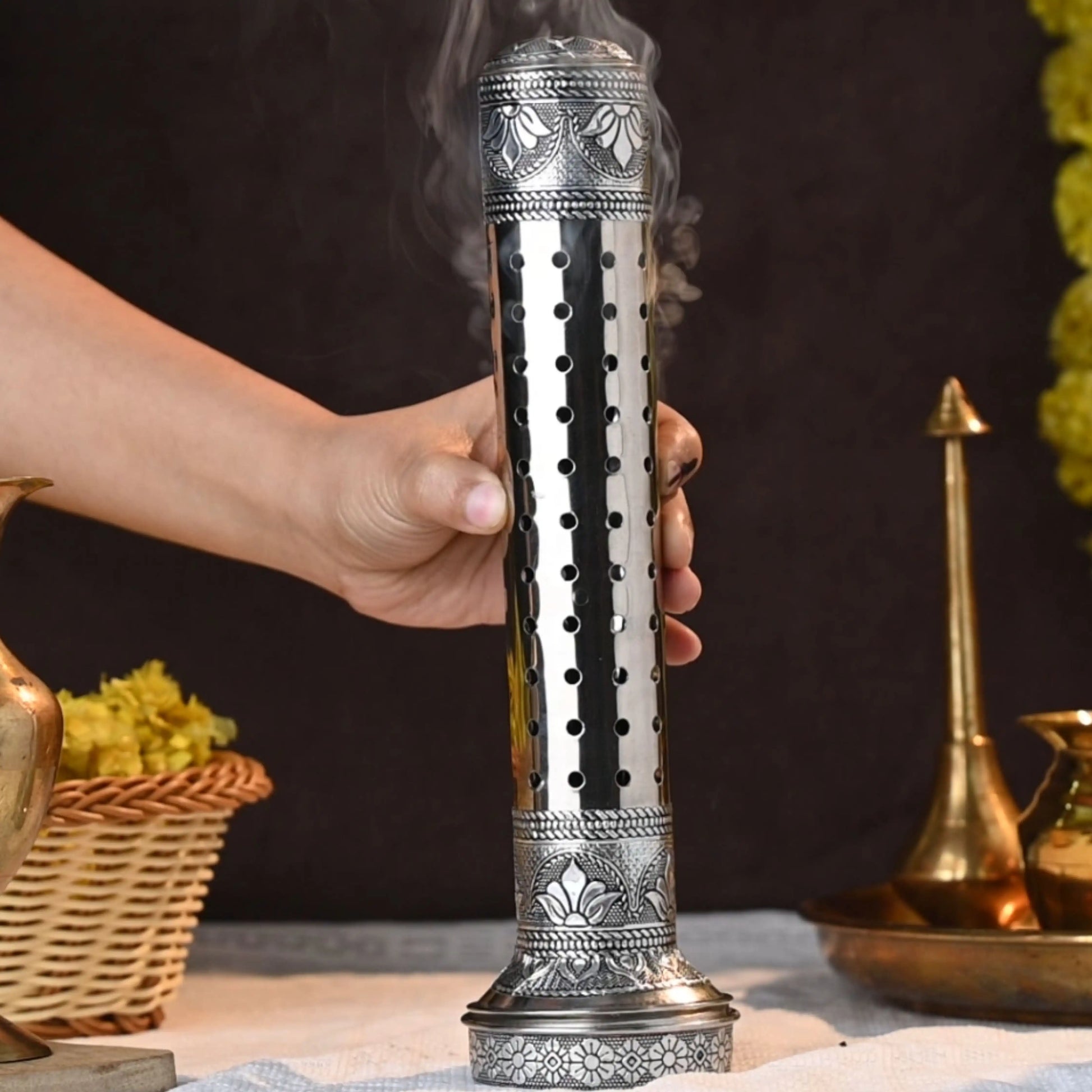 Incense Stick Holder Handmade Stainless Steel | Agarbatti Stand for Pooja & Gifts