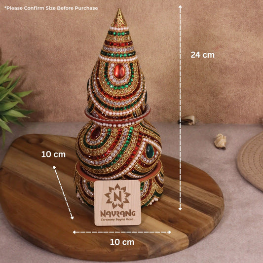 Decorative Mangal Kalash with Coconut | Oxidized Brass Loti for Pooja & Gifts