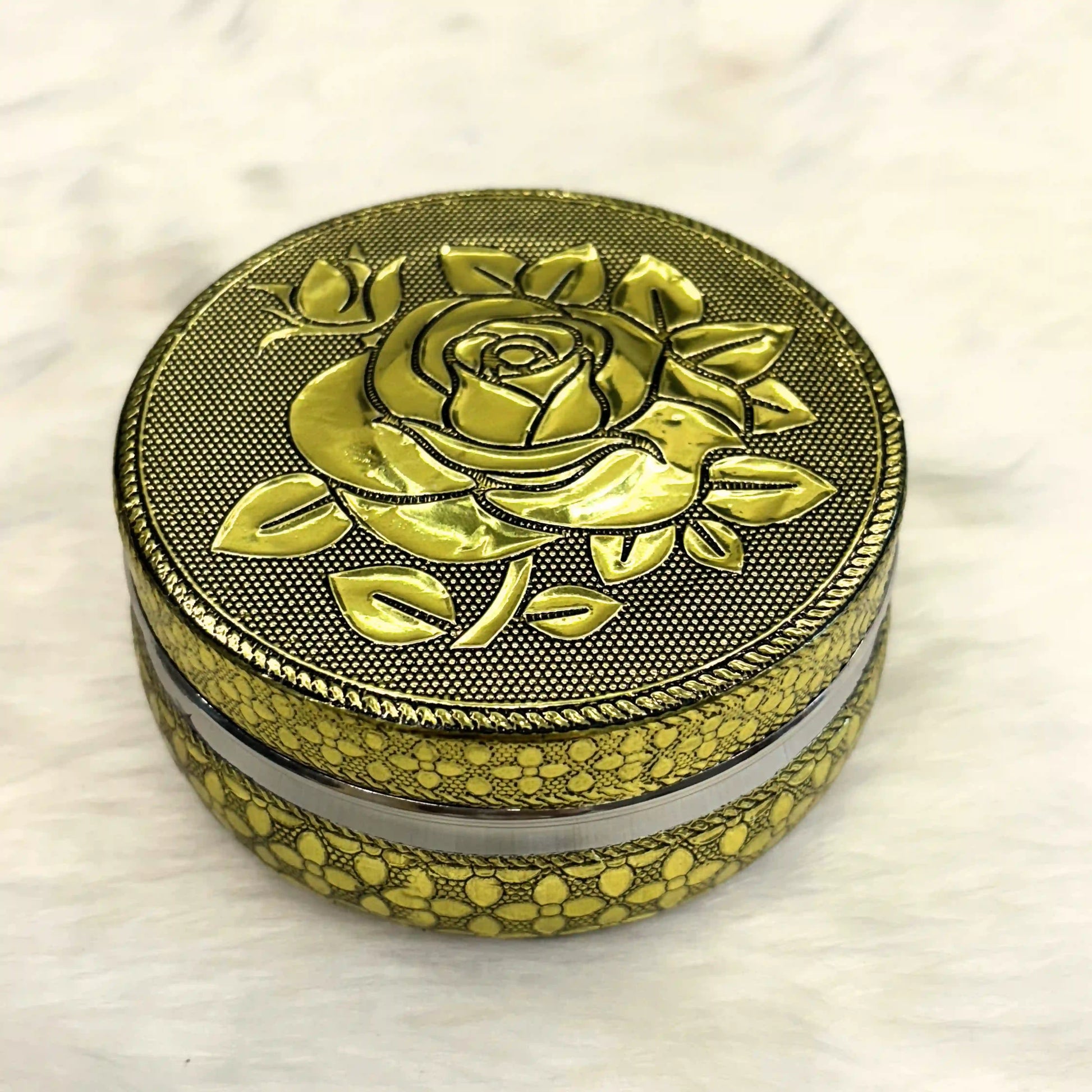 Oxidized Rose Design Steel Utility Container 250 ml | Floral Kitchen Storage