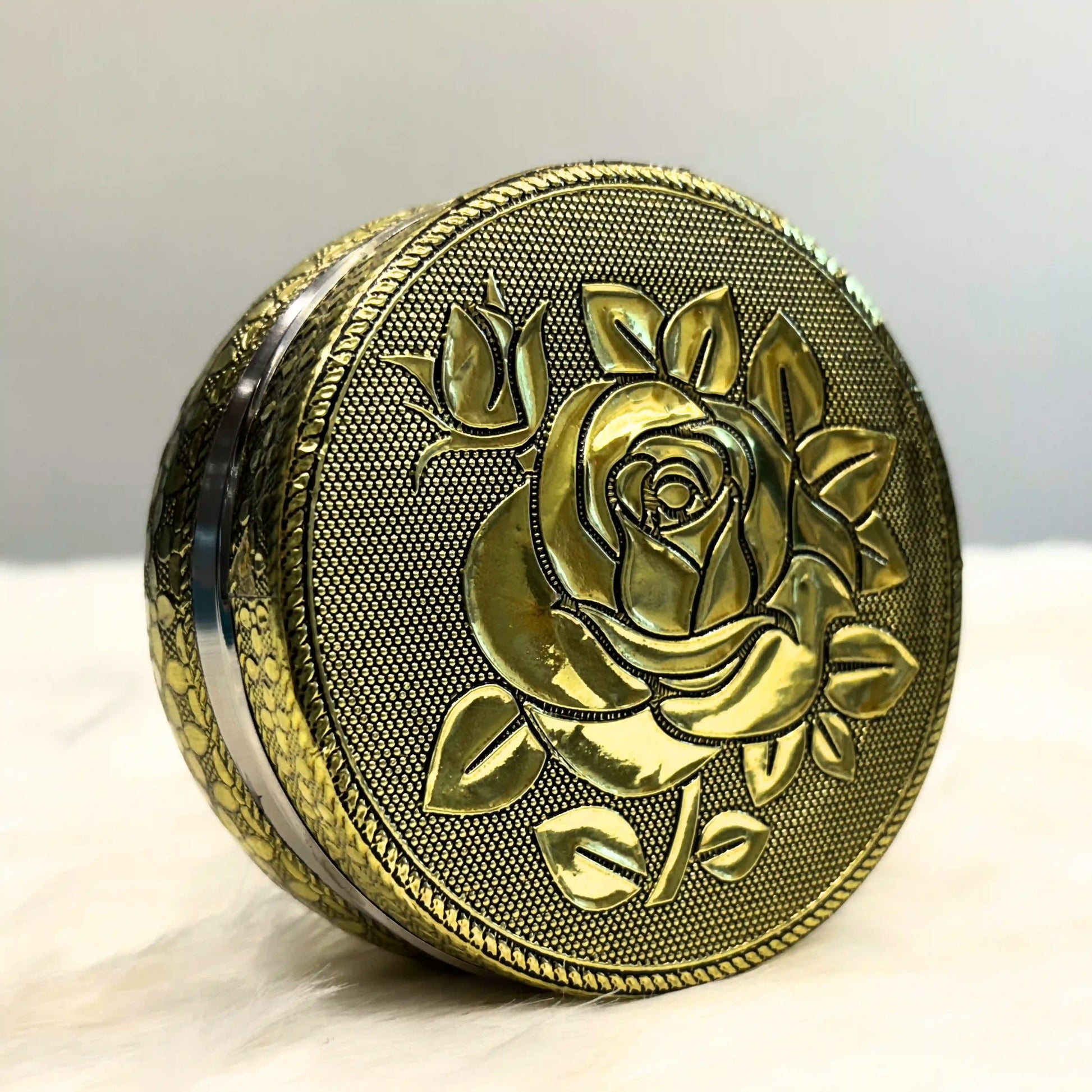 Oxidized Rose Design Steel Utility Container 250 ml | Floral Kitchen Storage