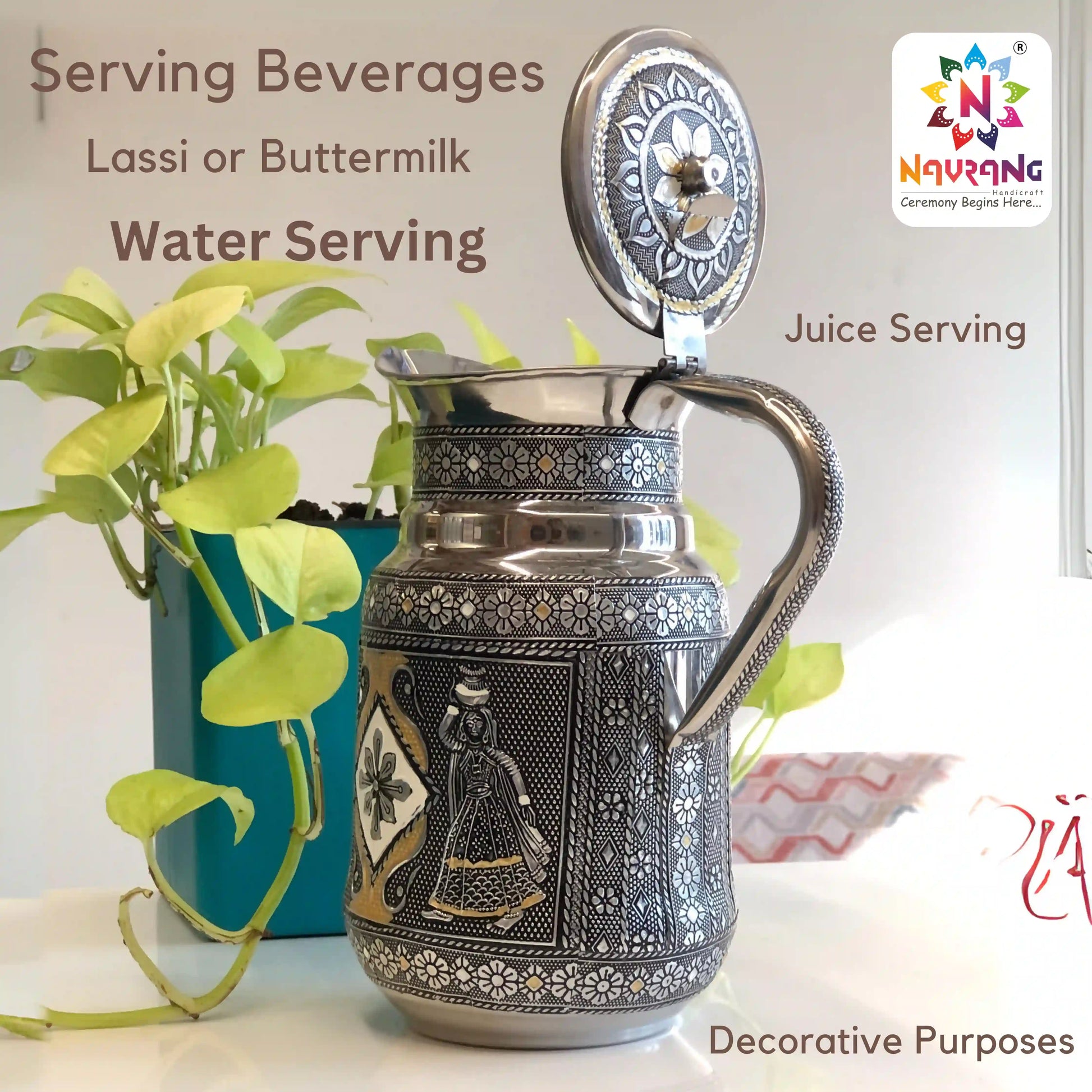 1.5 L Stainless Steel Water Jug | Durable Jug for Home & Kitchen