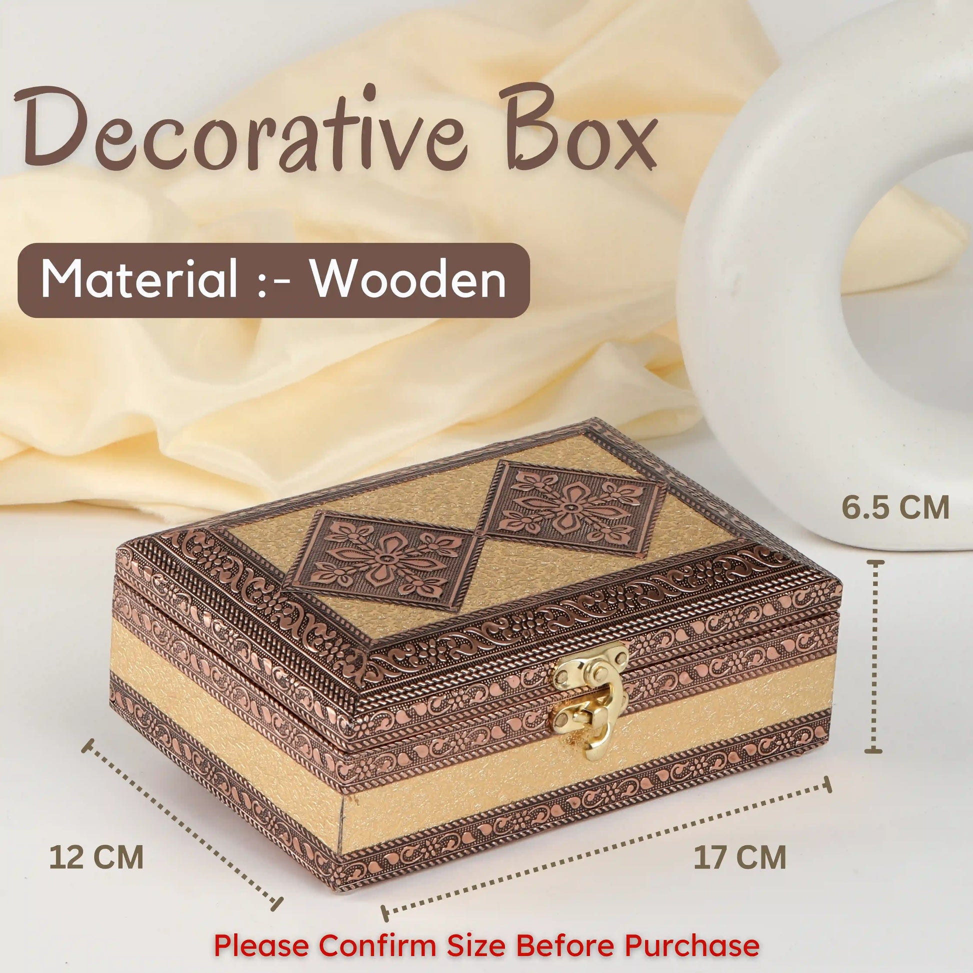Decorative Gift Box 7x5 | Handcrafted Storage Box for Jewelry, Sweets & Return Gifts