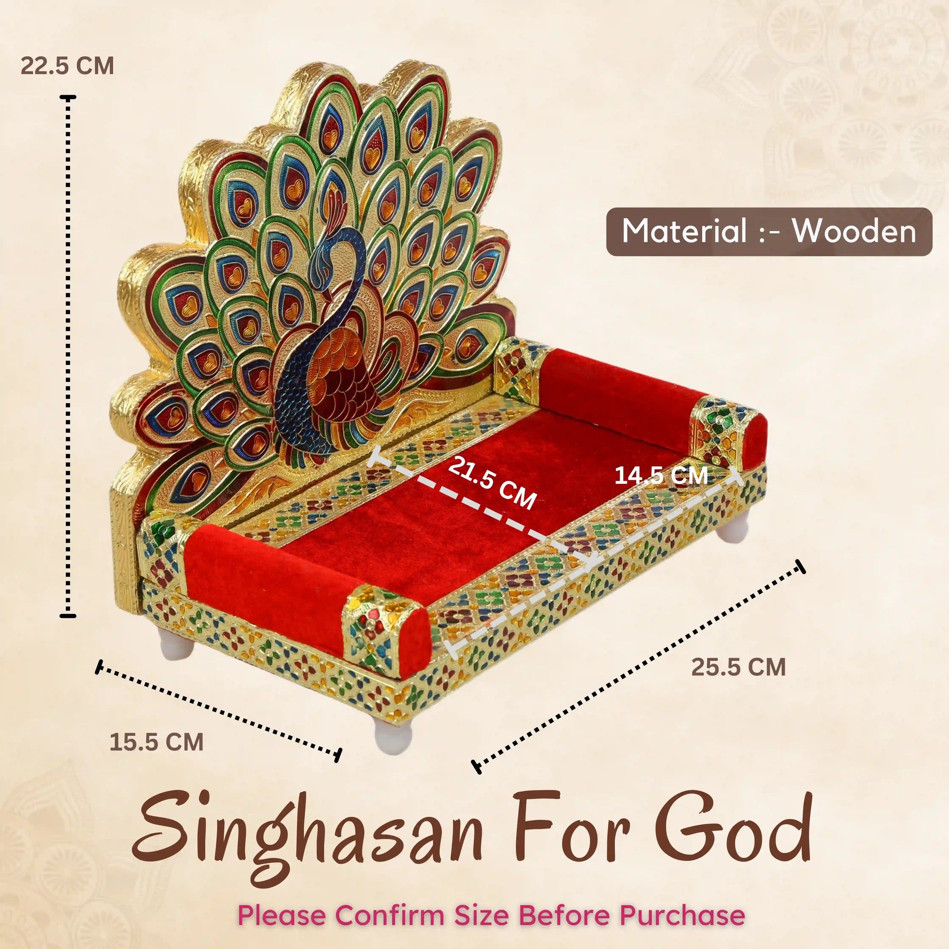 Laddu Gopal Bethak Shinhasan Pooja No.5 | Wooden Home Temple Seat