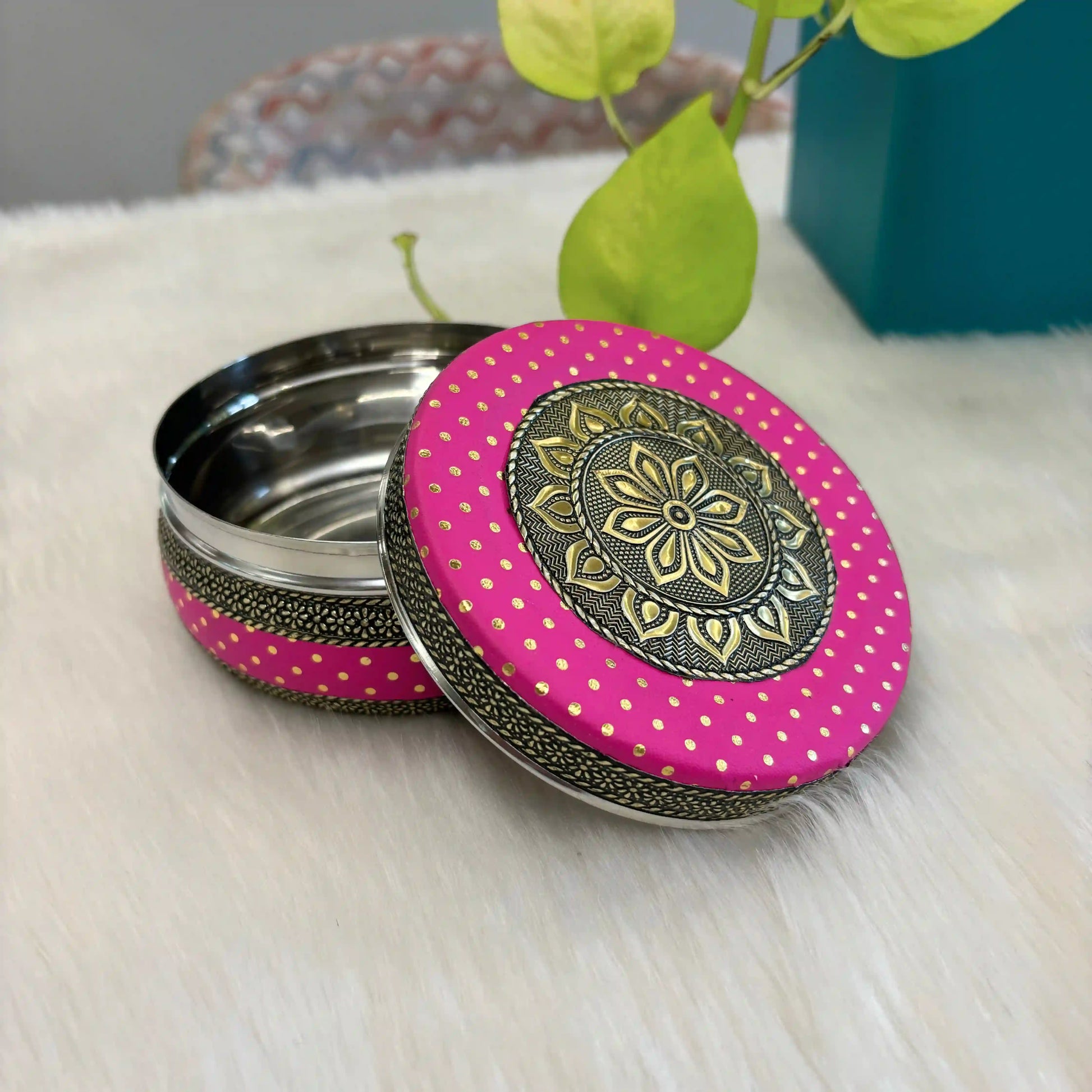 Pink Stainless Steel Utility Container 300 ml | Decorative Kitchen Storage