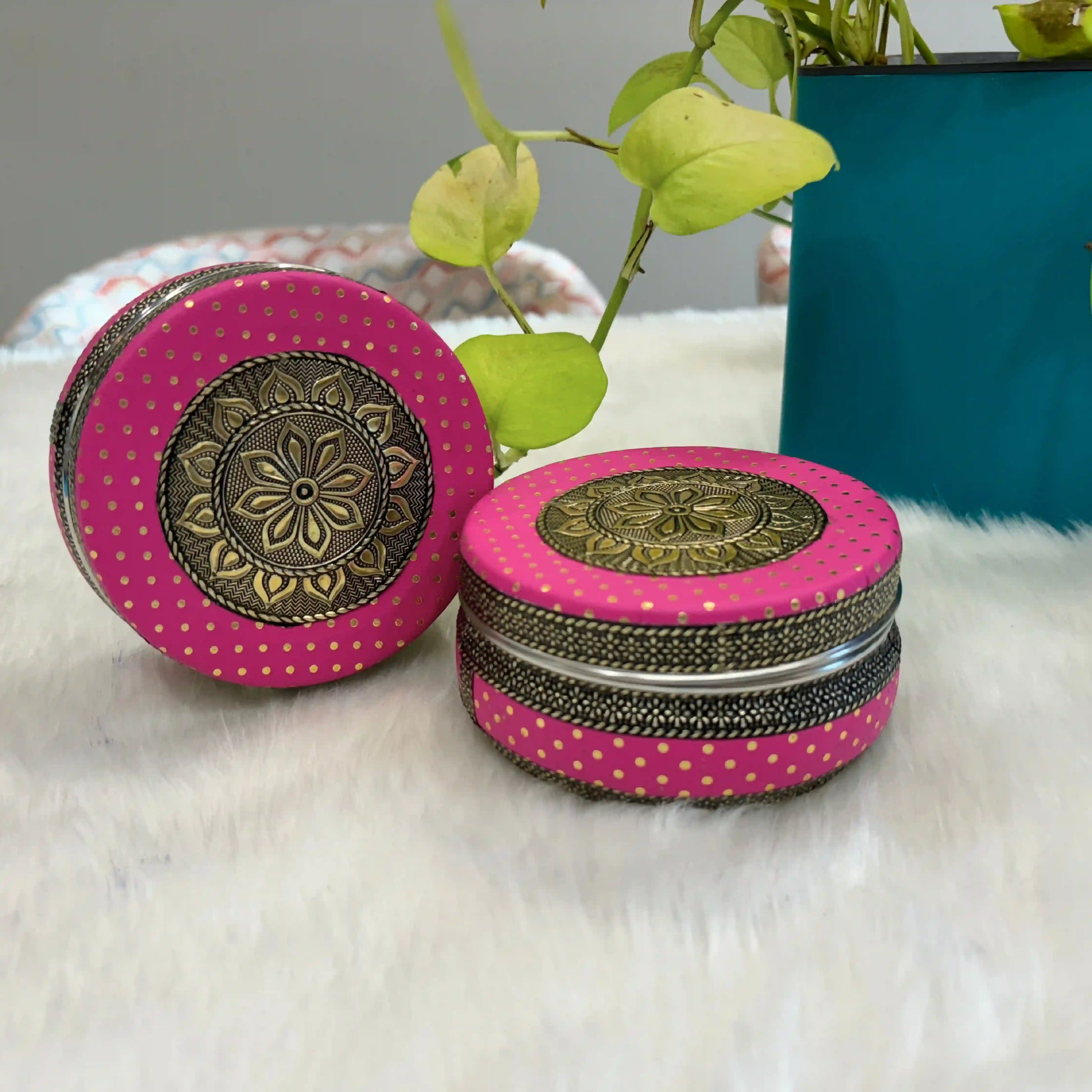 Pink Stainless Steel Utility Container 300 ml | Decorative Kitchen Storage