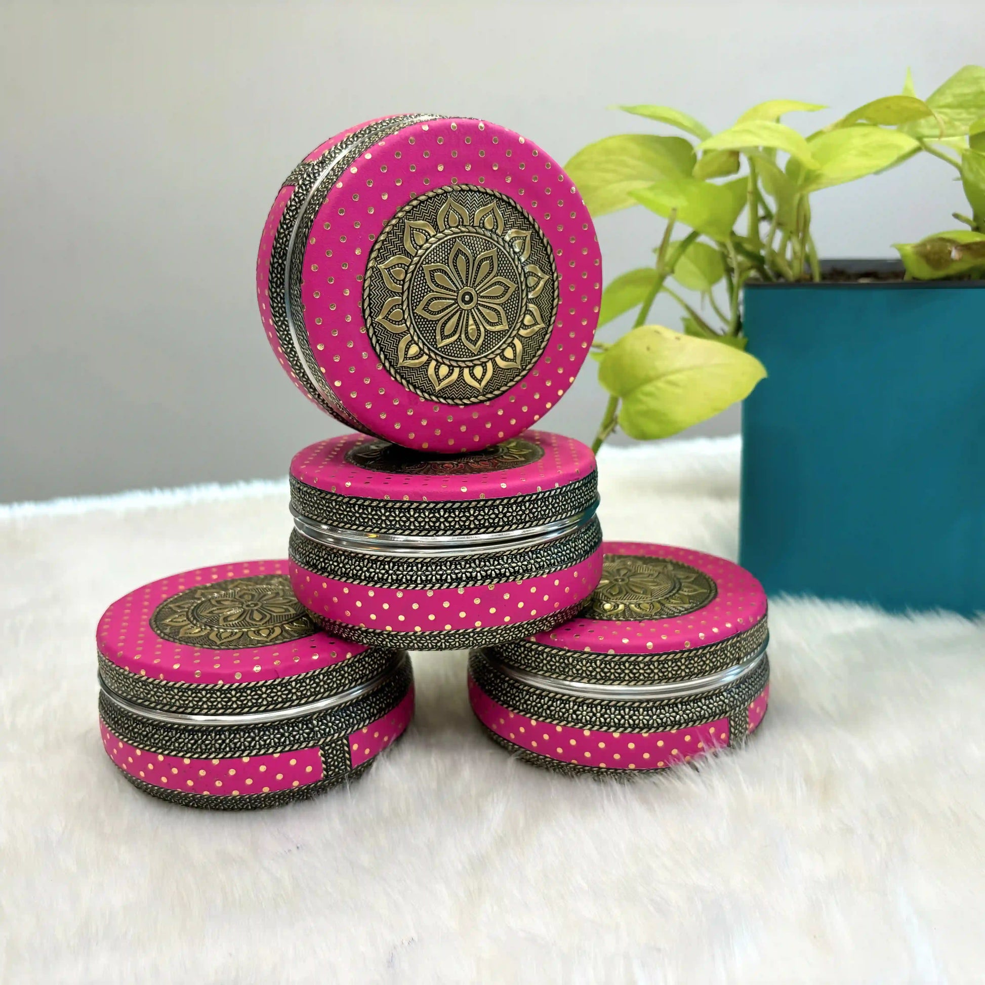 Pink Stainless Steel Utility Container 300 ml | Decorative Kitchen Storage