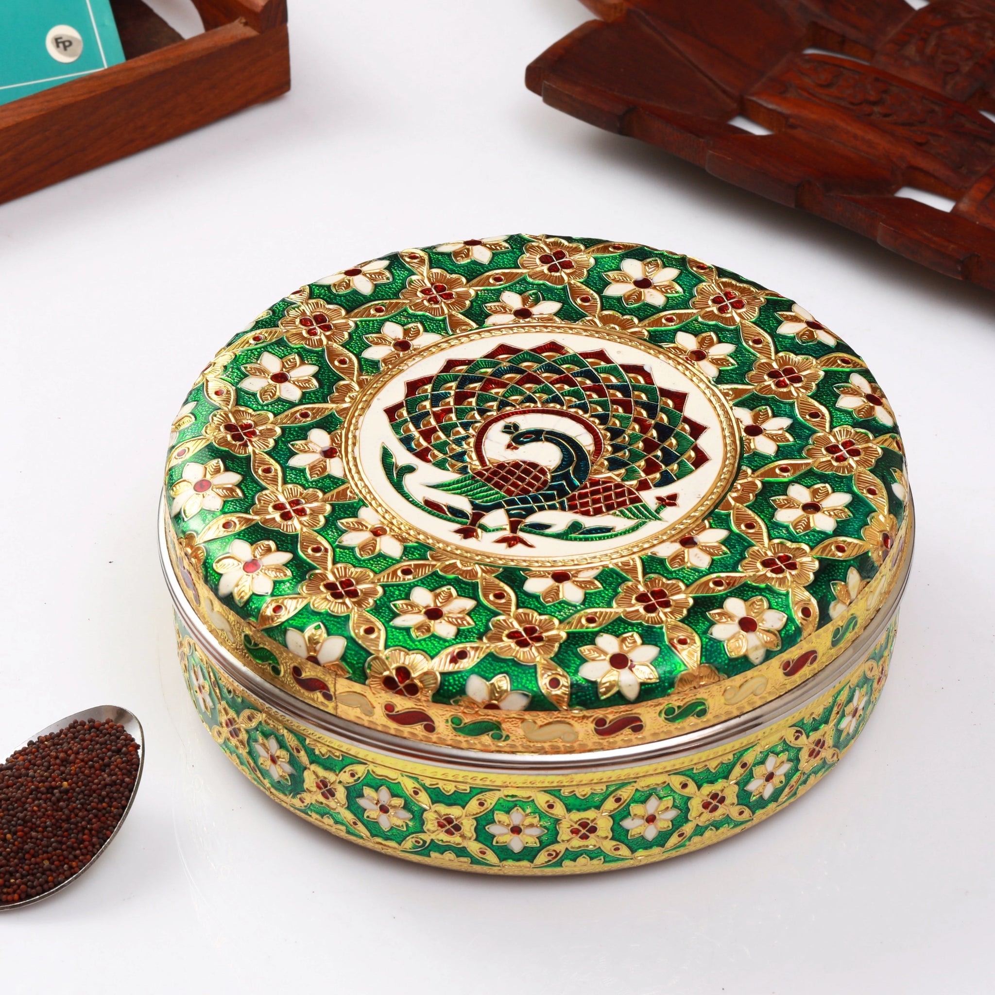 Meenakari Steel Container
