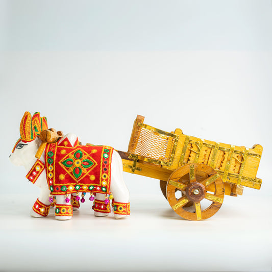 Wooden Decorative Bullock Cart Set