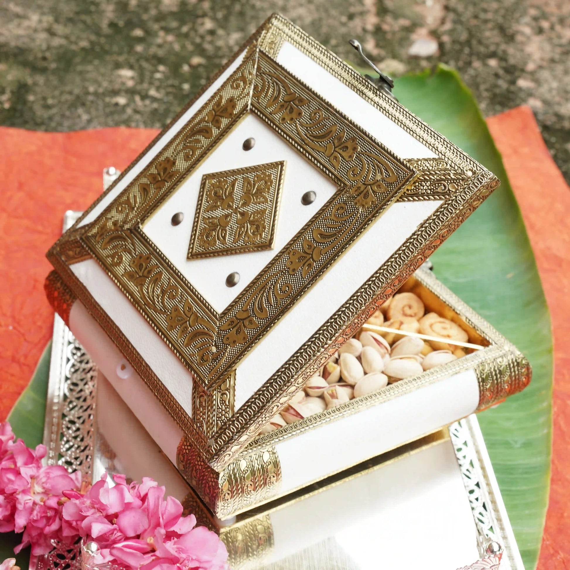 Wooden Dry Fruit Box 8x8 | Handcrafted Storage & Gift Box for Sweets & Snacks