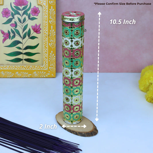 Agarbatti Storage Box | Stainless Steel Meenakari Incense Holder for Pooja & Mandir | Return Gift
