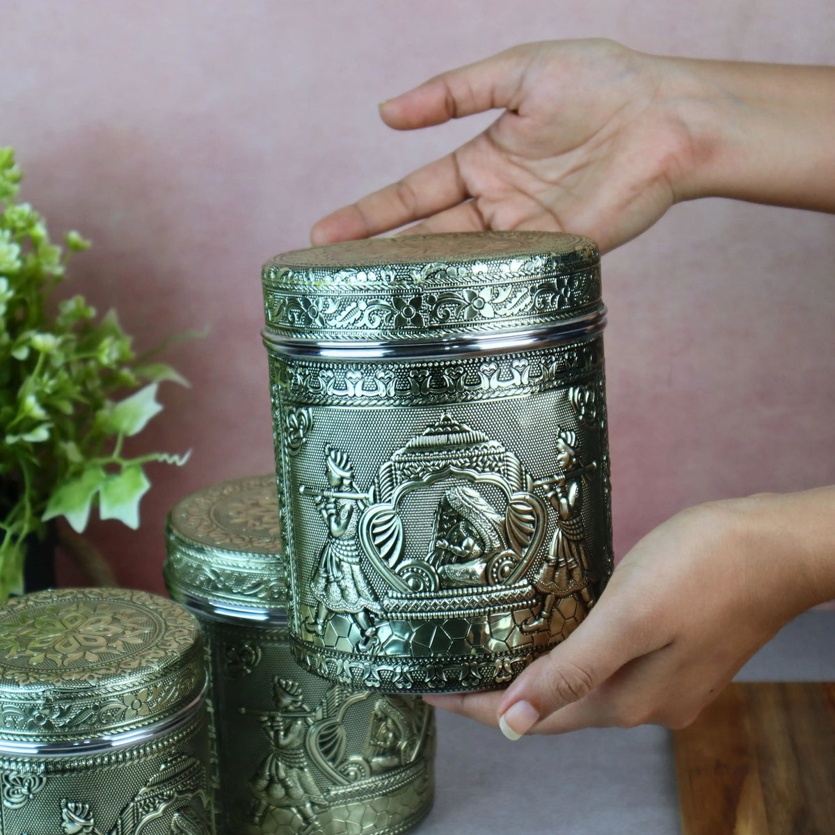 Deep Metal Containers Stainless Steel Deep Dabba Kitchen Storage Containers | Antique ...