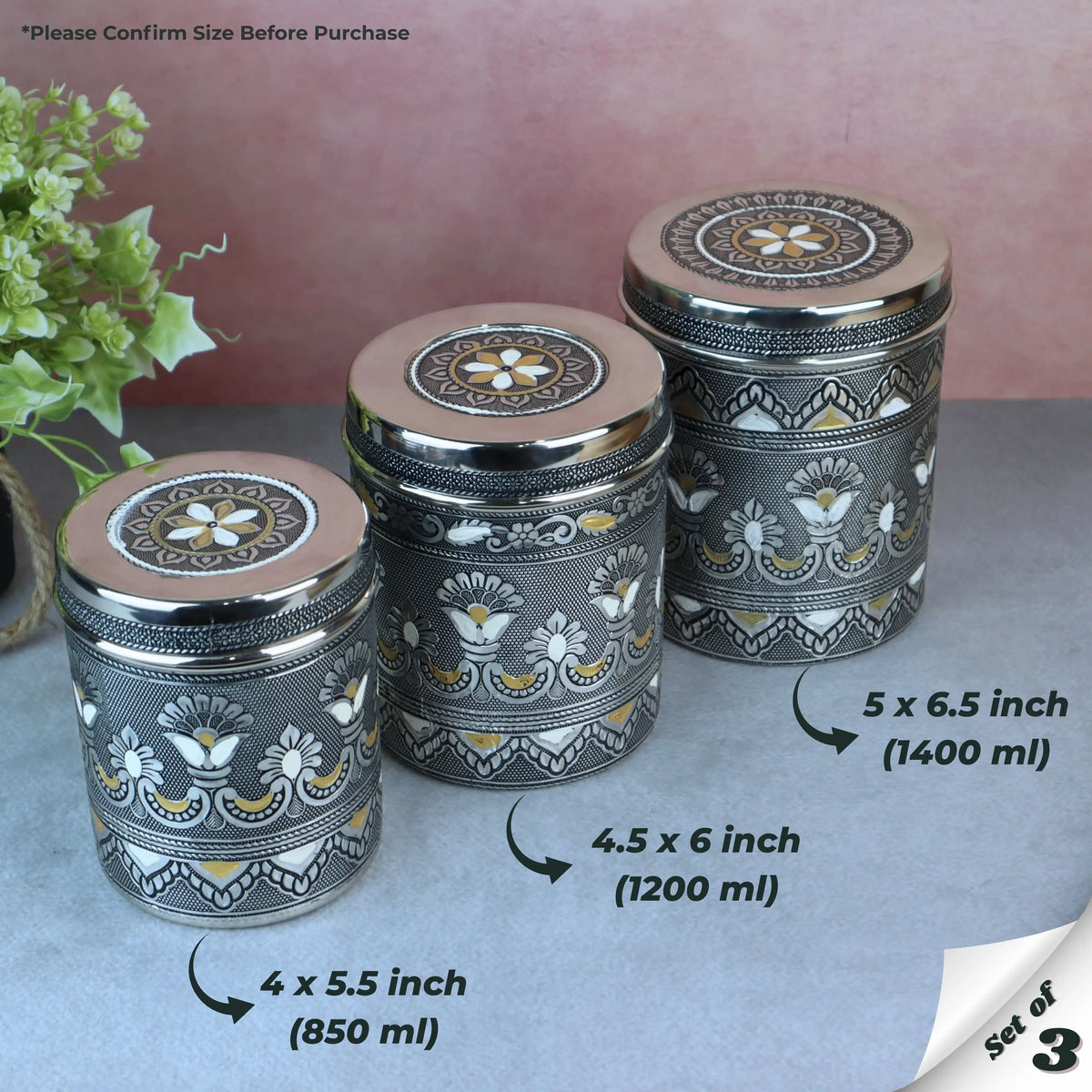 Deep Metal Containers Stainless Steel Deep Dabba Kitchen Storage Containers | Antique ...