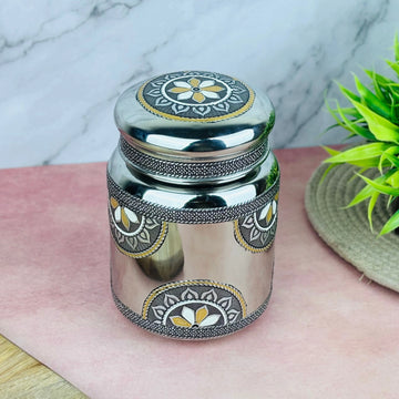 Stainless Steel Storage Jar with Lid | Multipurpose Kitchen Container for Spices, Dry Fruits & Snacks (1000 ml)