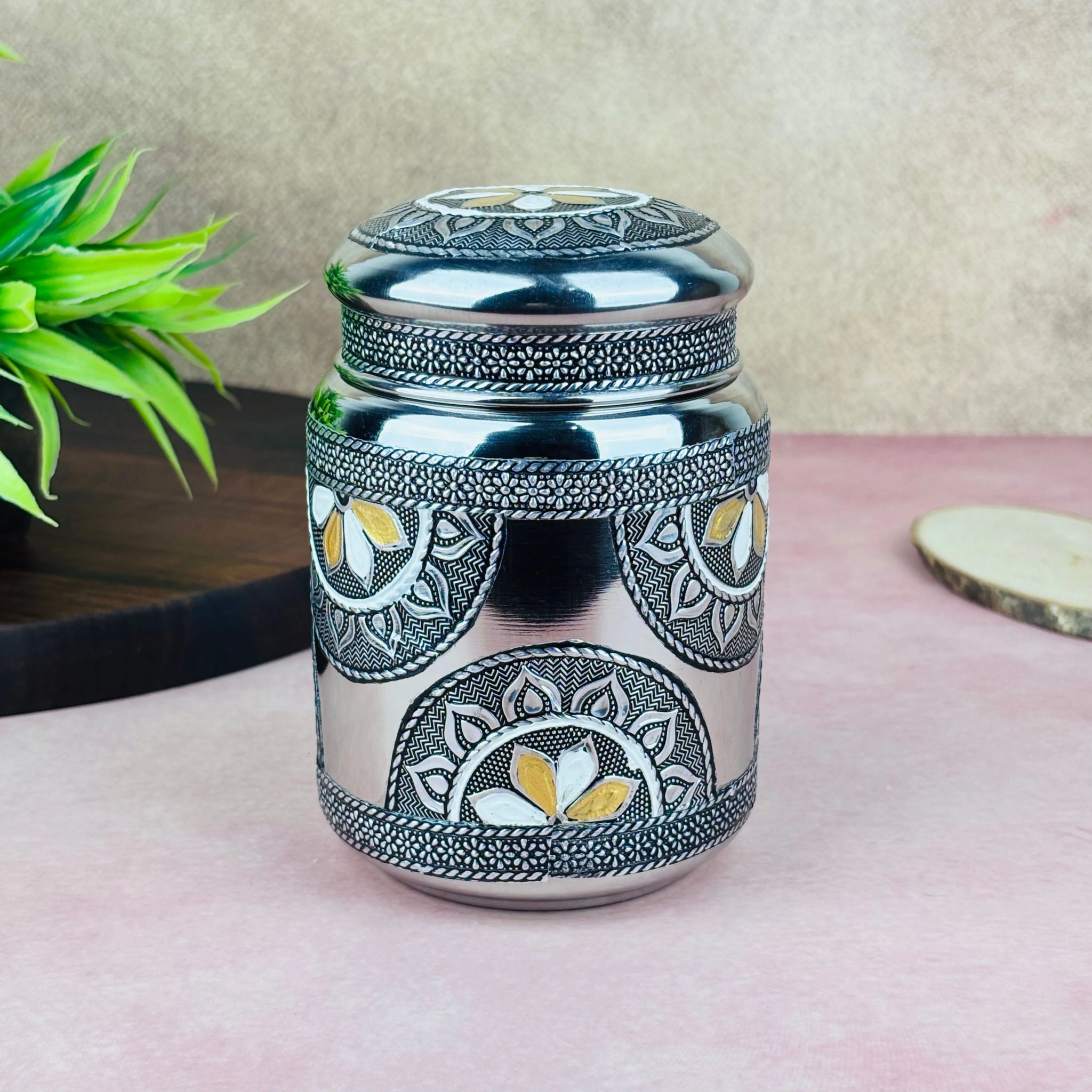 Stainless Steel Storage Jar with Lid | Multipurpose Kitchen Container for Spices, Dry Fruits & Snacks (500 ml)