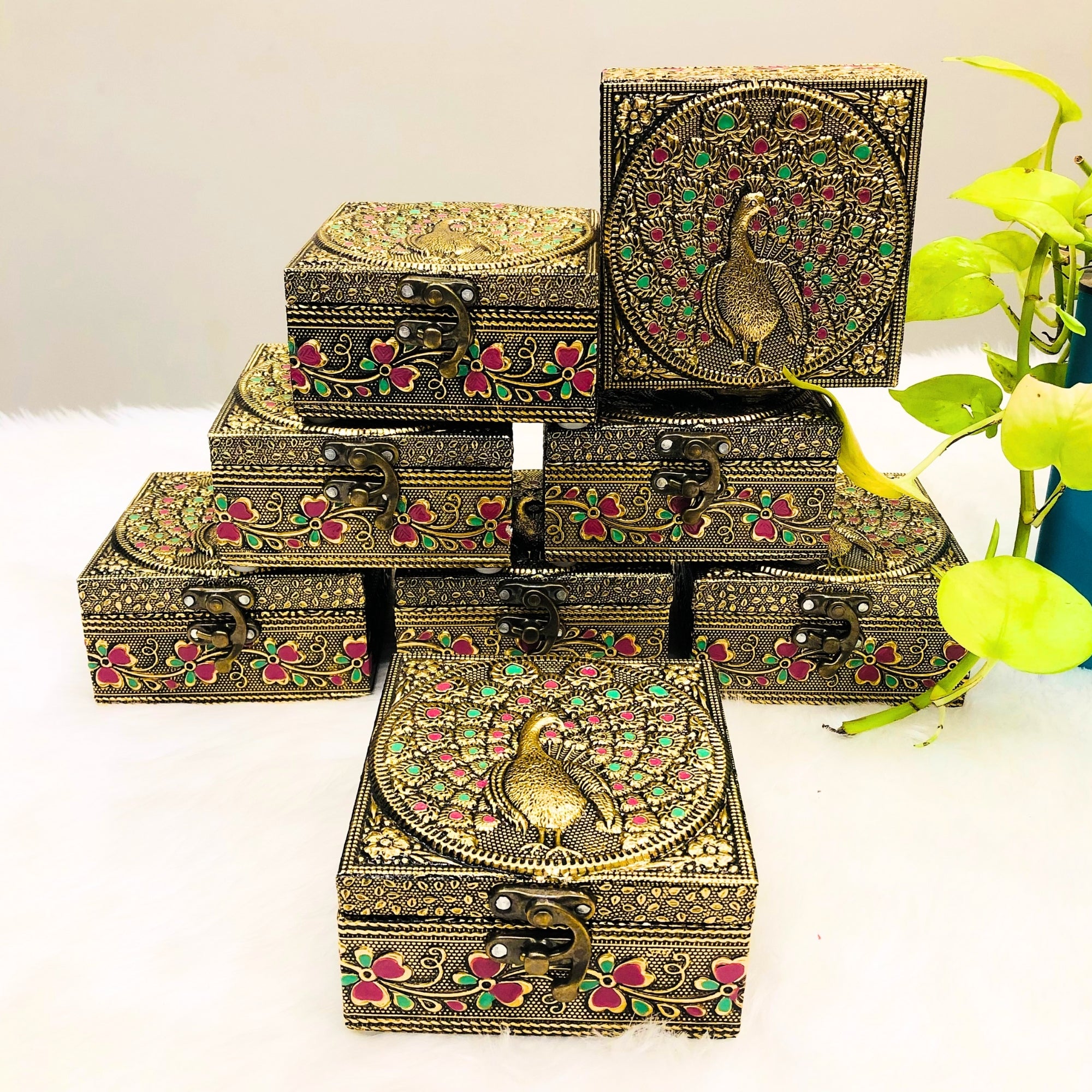 Embossed Jewellery Box (Pack Of 8)