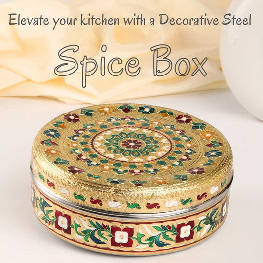 Spice Set Stainless Steel | Masala Storage Box for Kitchen & Gifting
