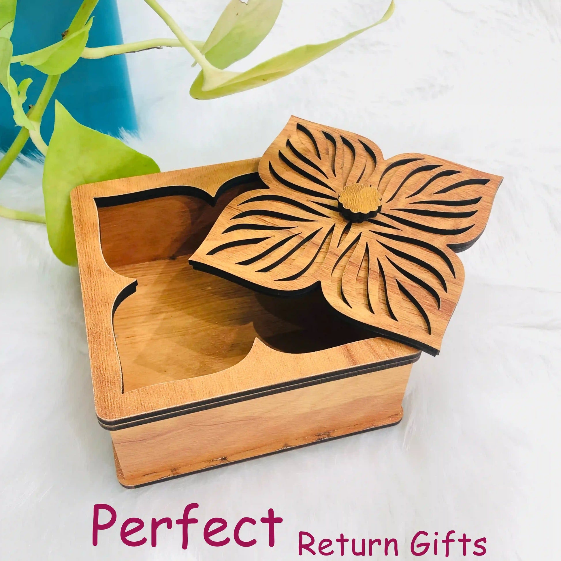Wooden Small Return Gift Box | Handcrafted Keepsake for Weddings & Parties