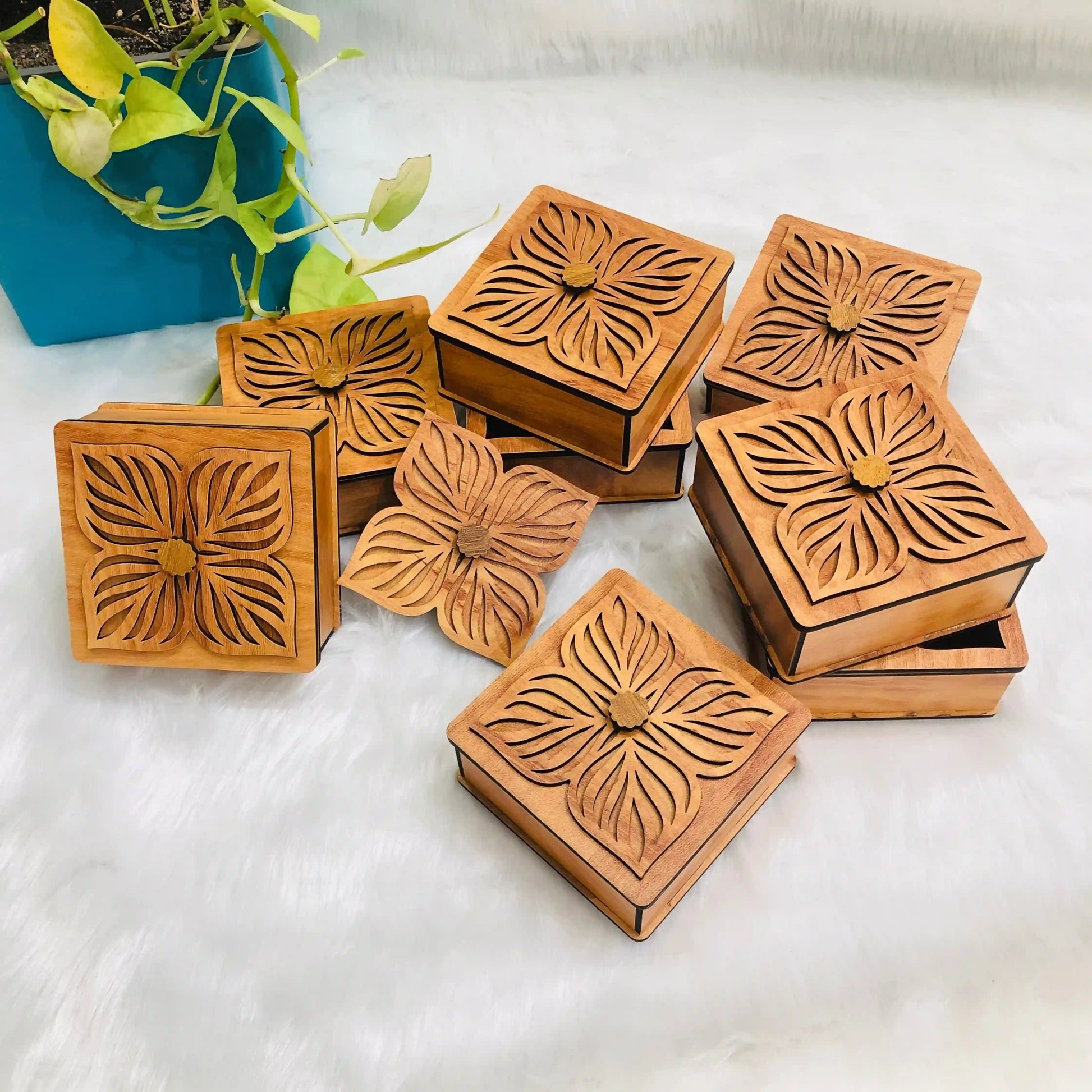 Wooden Small Return Gift Box | Handcrafted Keepsake for Weddings & Parties