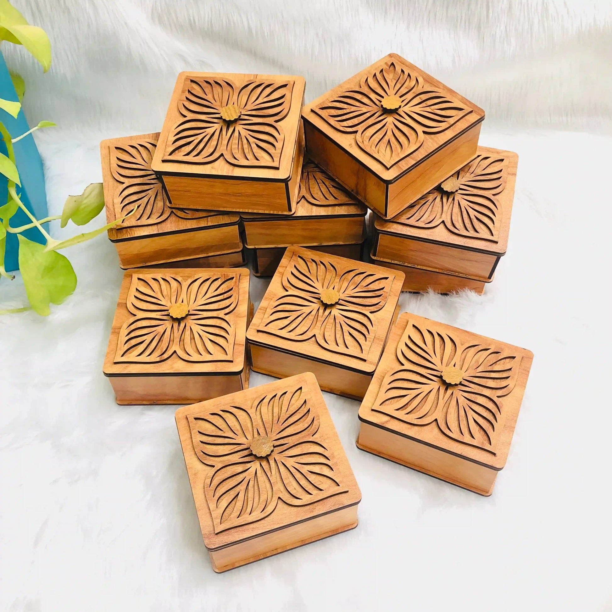 Wooden Small Return Gift Box | Handcrafted Keepsake for Weddings & Parties