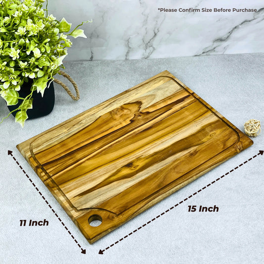 Wooden Chopping Board | Teak Wood Cutting Board for Kitchen, Vegetables & Meat