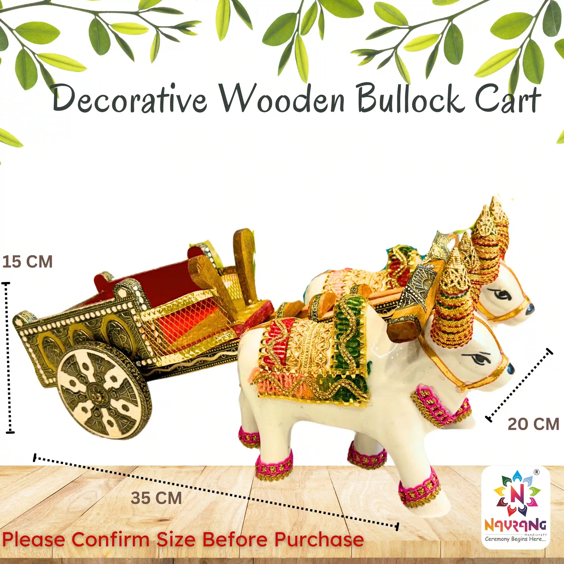 Wooden Decorative Bullock Cart Set | Rustic Handcrafted Home Decor