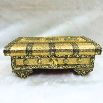 Jewellery Storage Box for Women | Golden Trinket Vanity Box
