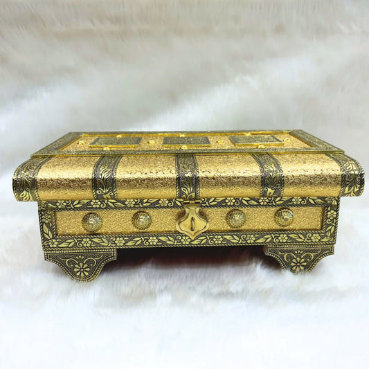 Jewellery Storage Box for Women | Golden Trinket Vanity Box