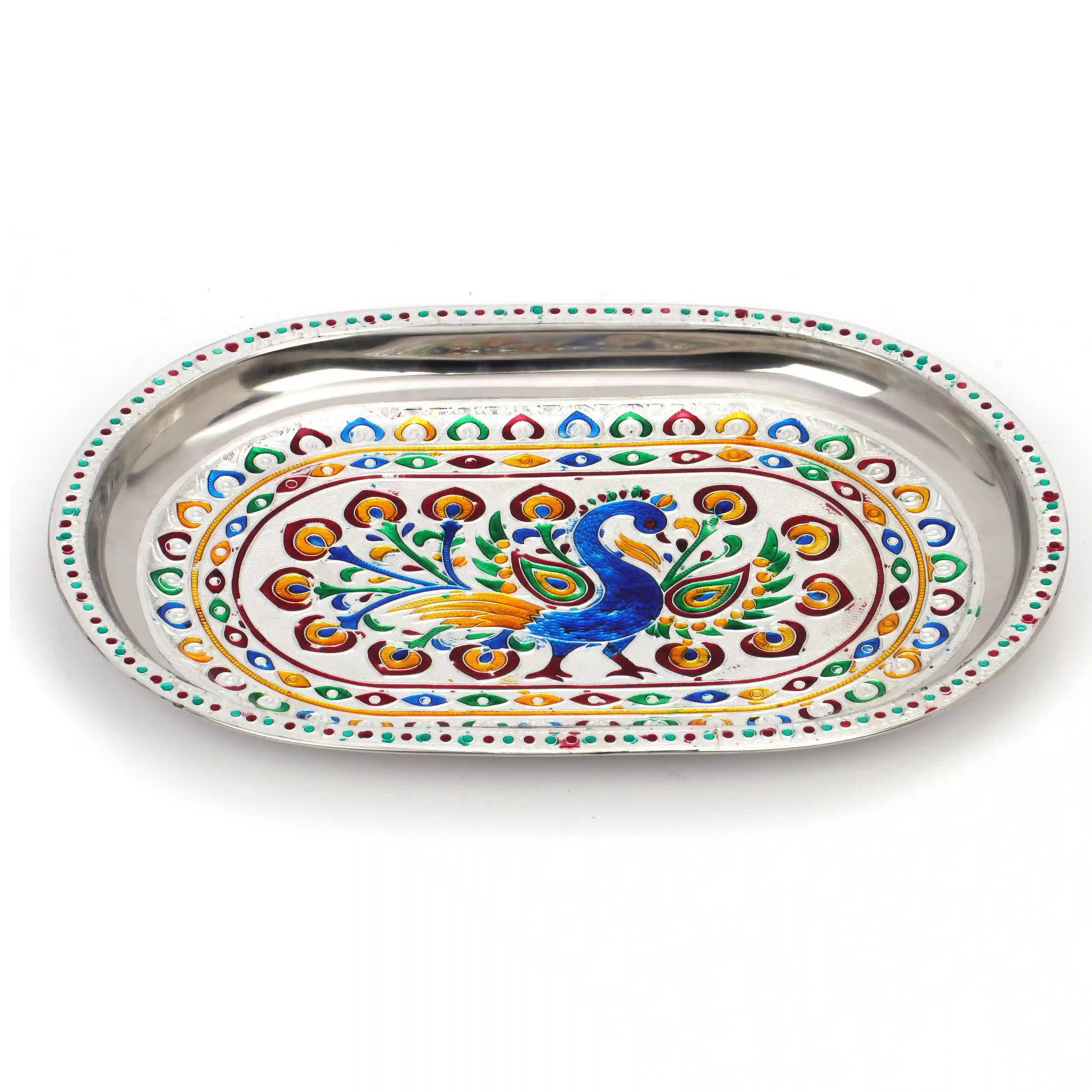 Glass Tray Set Stainless Steel | Serving Tray for Drinks & Snacks