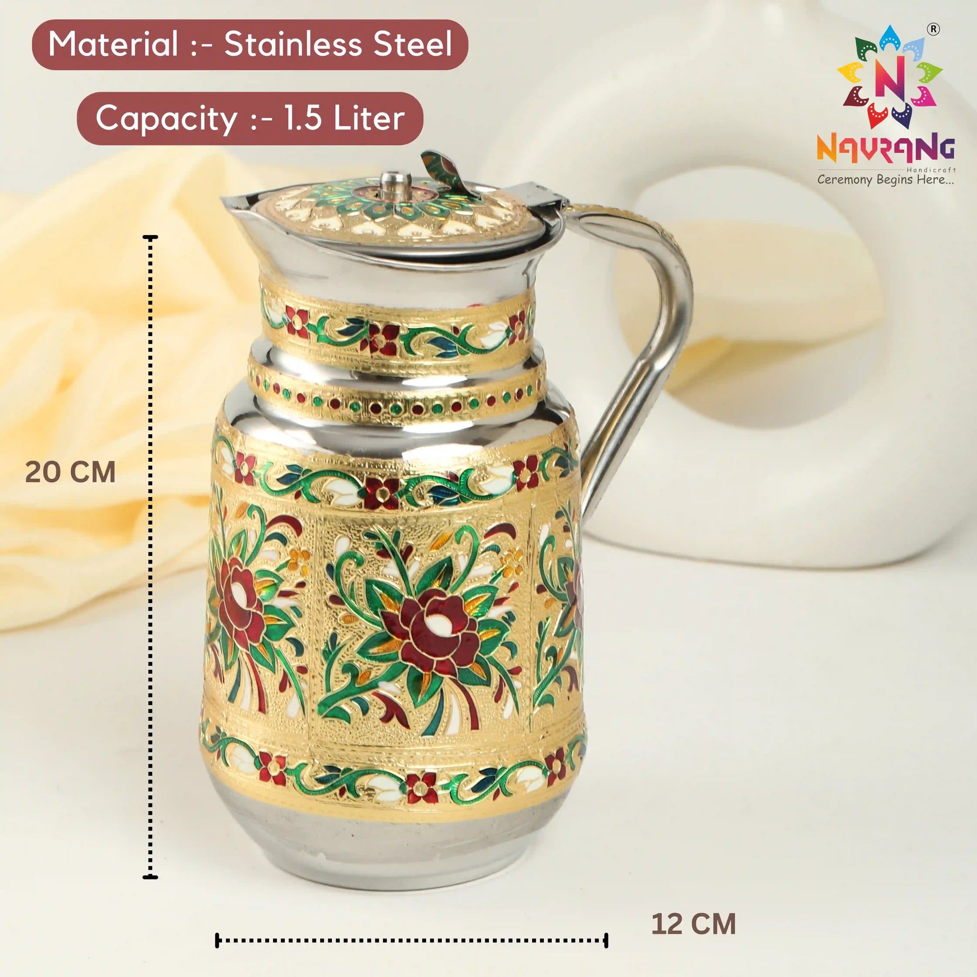 1.5 L Steel Water Jug | Stainless Steel Jug for Kitchen & Dining