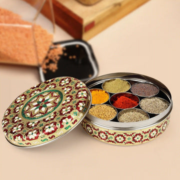 Spice Set Stainless Steel | Traditional Masala Box for Kitchen Storage