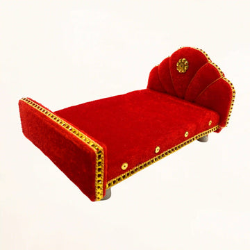 Laddu Gopal Wooden Bed | Decorative Pooja Chowki for Krishna Idol