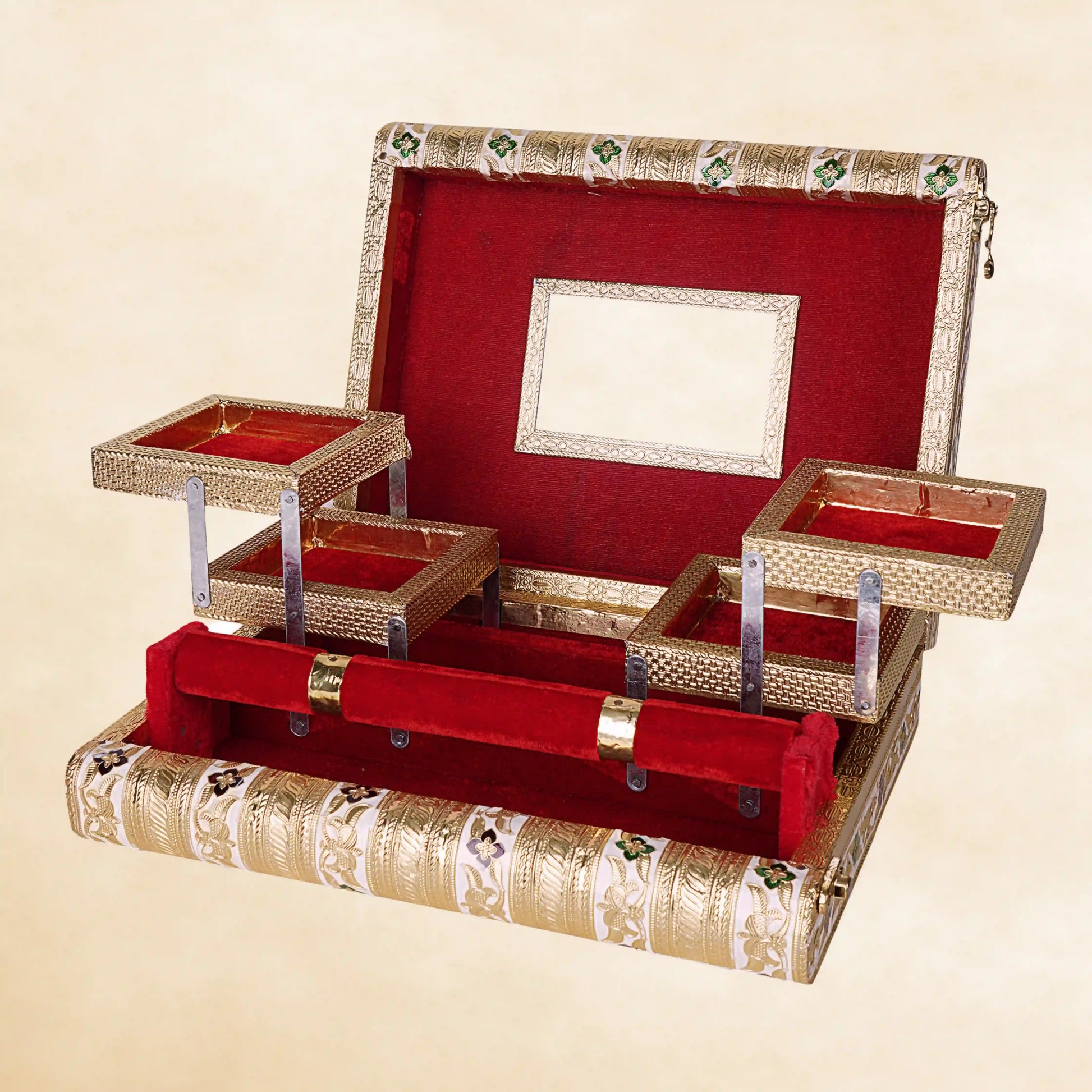 Meenakari Jewellery and Makeup Box | Handcrafted Vanity Organizer for Women