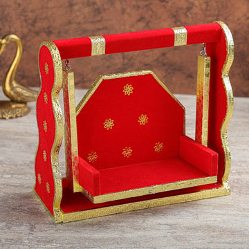 Laddu Gopal Jhula Velvet | Decorative Krishna Idol Swing for Pooja & Festivals