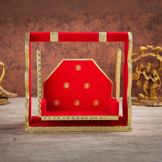 Laddu Gopal Jhula Velvet | Decorative Krishna Idol Swing for Pooja & Festivals