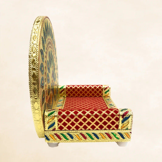 Krishna Sinhasan Laddu Gopal Wooden Chowki No.4 | Handcrafted Pooja Seat