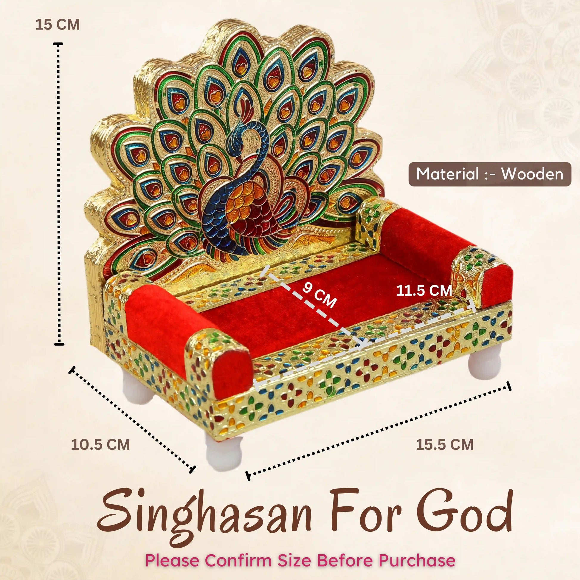 Meenakari Singhasan for God Laddu Gopal | Pooja Mandir Throne No.2