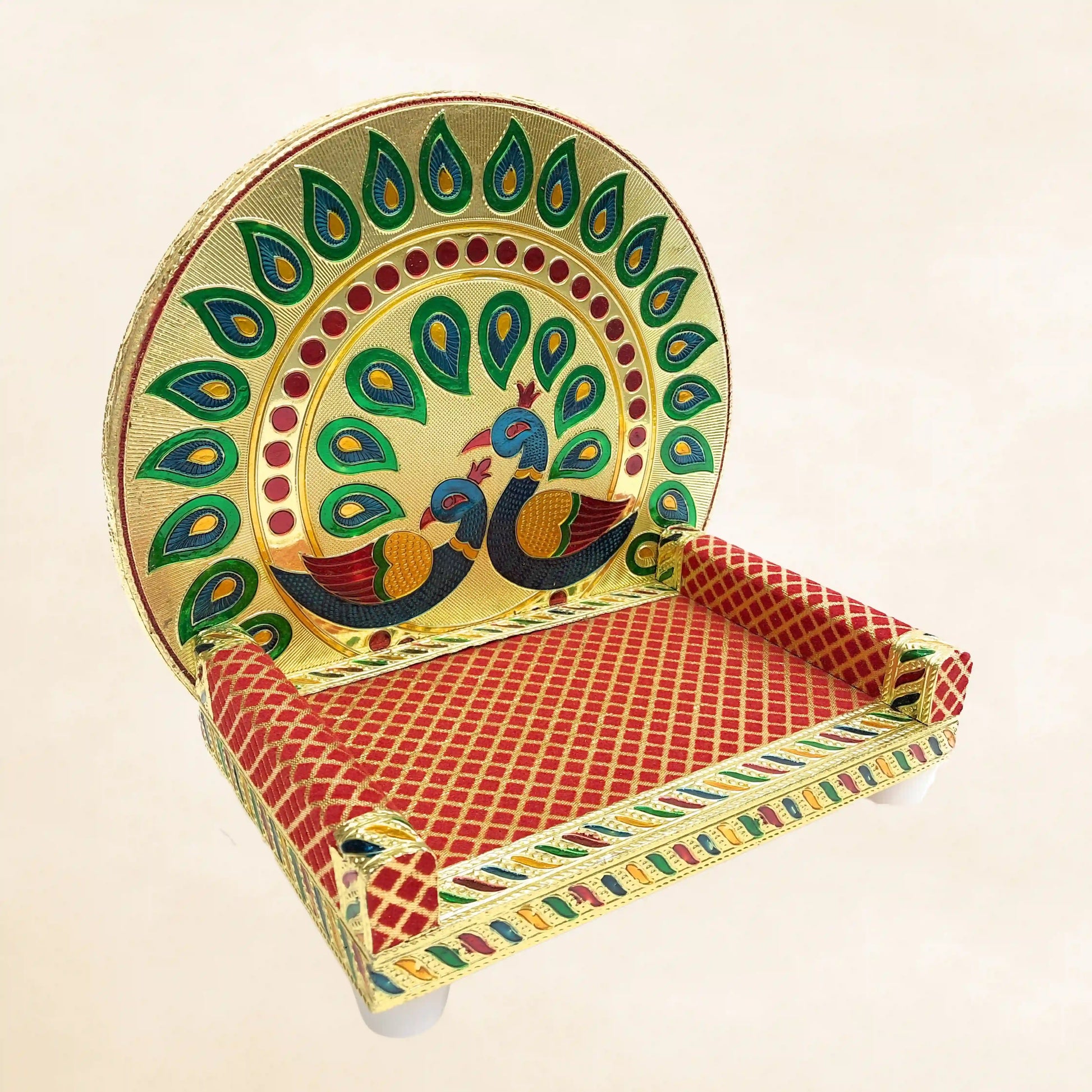 Laddu Gopal Sinhasan Wooden Chowki No.5 | Krishna Ganesh Ji Pooja Seat