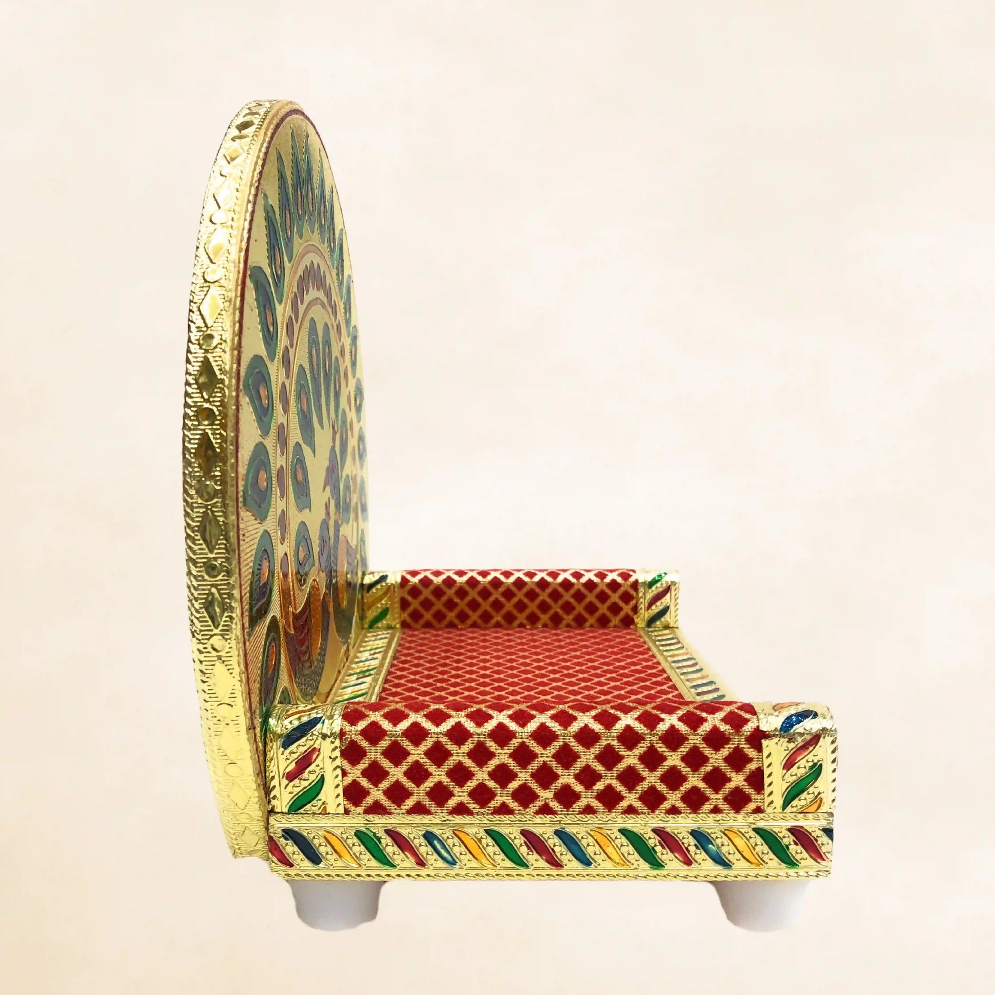 Laddu Gopal Sinhasan Wooden Chowki No.5 | Krishna Ganesh Ji Pooja Seat