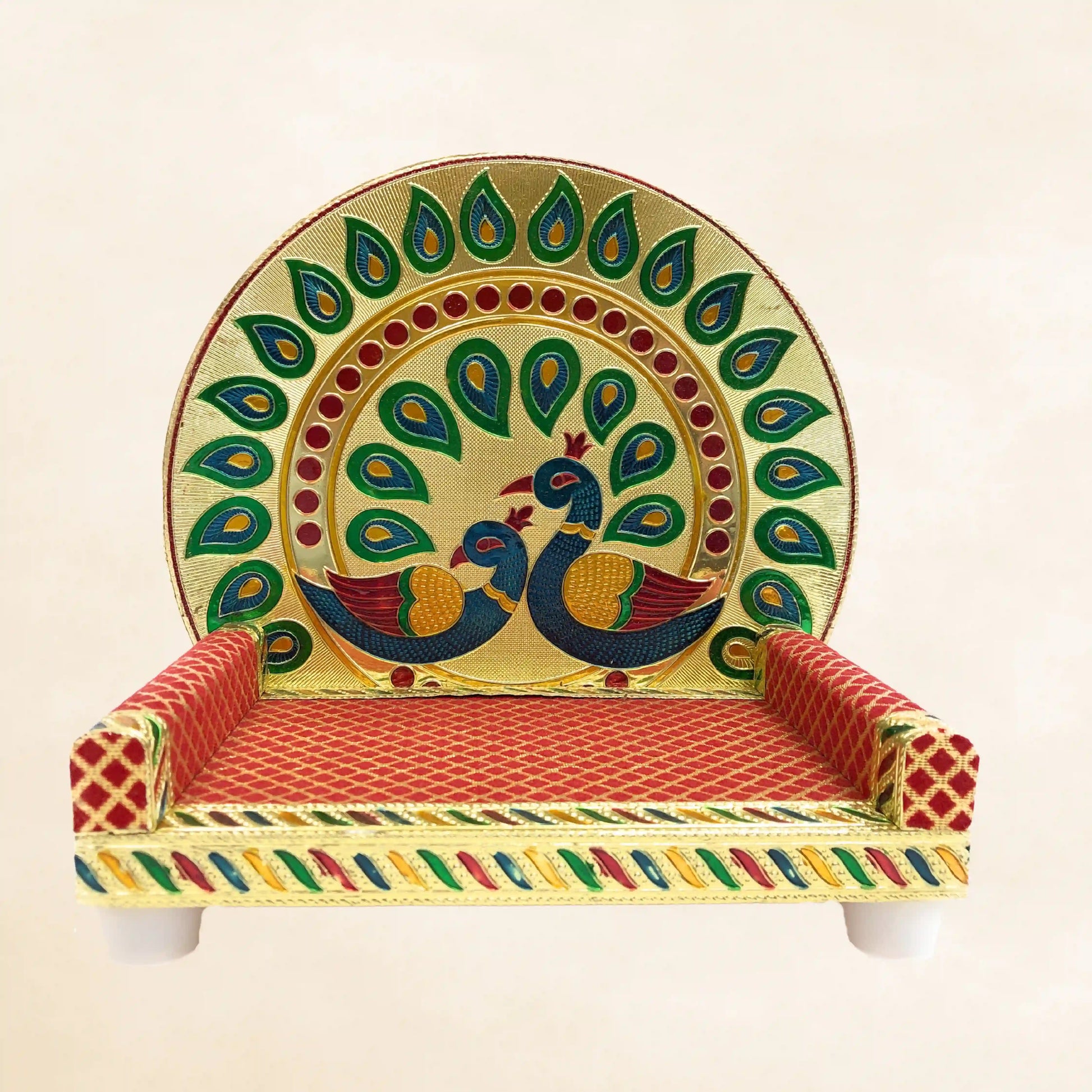 Laddu Gopal Sinhasan Wooden Chowki No.5 | Krishna Ganesh Ji Pooja Seat