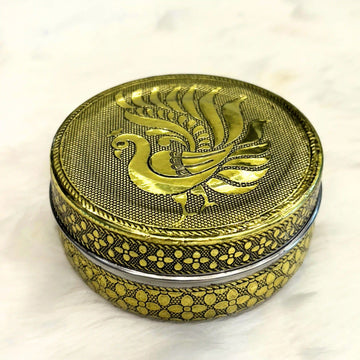 Peacock Steel Utility Container 250 ml | Decorative Kitchen Storage Dabba